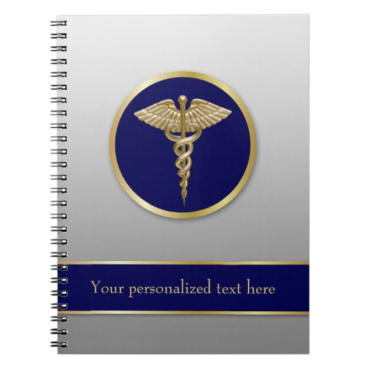 プロフェッショナル金ゴールドメディカルカドゥセスブルー ノートブック (正面)