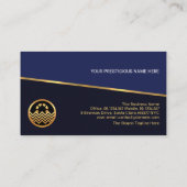 プロフェッショナル金ゴールドラインの青いシェードレイヤが泳ぐ 名刺 (裏面)