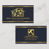 プロフェッショナル金ゴールドライン建築ホーム 名刺 (正面/裏面)