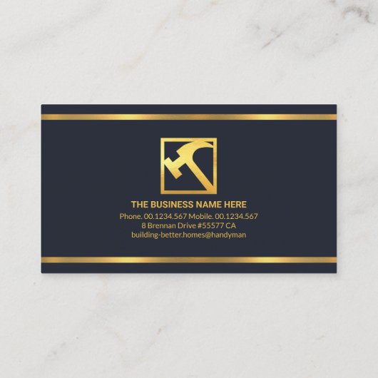 プロフェッショナル金ゴールドライン建築ホーム 名刺 (裏面)