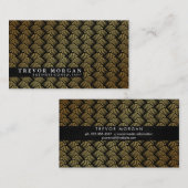 プロフェッショナル金ゴールドラックスウィーブ 名刺 (正面/裏面)