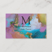 プロフェッショナル金ゴールドラベンダー大理石 名刺 (裏面)