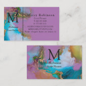 プロフェッショナル金ゴールドラベンダー大理石 名刺 (正面/裏面)