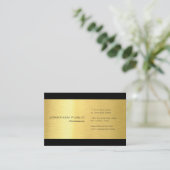 プロフェッショナル金ゴールドルックブラックプモダンラエレガントイン 名刺 (スタンド正面)