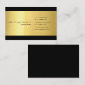 プロフェッショナル金ゴールドルックブラックプモダンラエレガントイン 名刺 (正面/裏面)