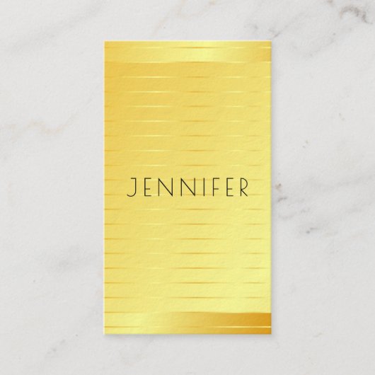 プロフェッショナル金ゴールドルックモダンエレガントテンプレート 名刺 (正面)