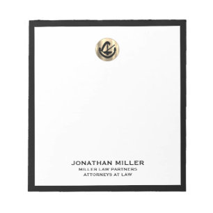 プロフェッショナル金ゴールドロゴブラックフレーム法律事務所 ノートパッド