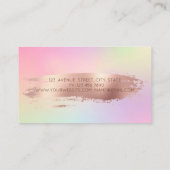 プロフェッショナル金ゴールドロータスブラシストロークホログラフィック 名刺 (裏面)