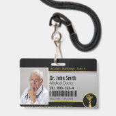 プロフェッショナル金ゴールド医療衛生ボウルの写真ID バッジ (Front with Lanyard)