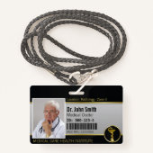 プロフェッショナル金ゴールド医療衛生ボウルの写真ID バッジ (正面ランヤード)