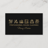 プロフェッショナル金ゴールド及びブラックハウスキーパークリーニング 名刺 (正面)