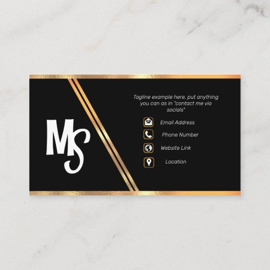 プロフェッショナル金ゴールド名刺 名刺 (裏面)