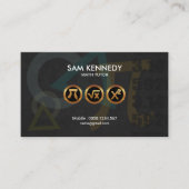 プロフェッショナル金ゴールド数学シンボルアイコン数学チューター 名刺 (正面)