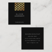 プロフェッショナル金ゴールド水玉模様 スクエア名刺 (正面/裏面)