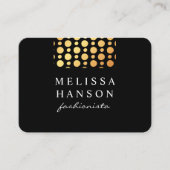 プロフェッショナル金ゴールド水玉模様 名刺 (正面)
