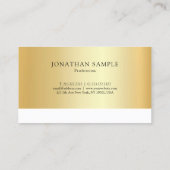 プロフェッショナル金ゴールド白モダンエレガントテンプレート 名刺 (裏面)
