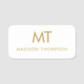 プロフェッショナル金ゴールド白人社員名業務 名札 (正面)