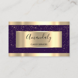 プロフェッショナル金ゴールド美容師イベントプランナーバイオレット 名刺