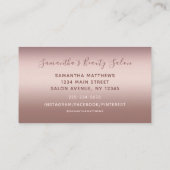 プロフェッショナル金ゴールド美容師バラ金ゴールド美しい 名刺 (裏面)