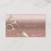 プロフェッショナル金ゴールド美容師バラ金ゴールド美しい 名刺 (正面)