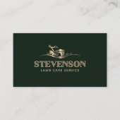 プロフェッショナル金ゴールド芝刈り機ロゴ 名刺 (正面)