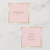 プロフェッショナル金ゴールド赤面ピンクホワイトラグジュアリープレーン スクエア名刺 (正面/裏面)