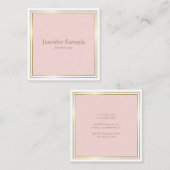 プロフェッショナル金ゴールド赤面ピンクホワイトラモダンックス スクエア名刺 (正面/裏面)