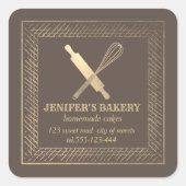 プロフェッショナル金ゴールド転がのピンウィスクシェフベーカリー スクエアシール (正面)