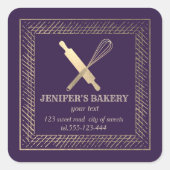 プロフェッショナル金ゴールド転がのピンウィスクシェフベーカリー スクエアシール (正面)