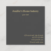 プロフェッショナル金ゴールド転がのピンウィスクシェフベーカリー スクエア名刺 (裏面)