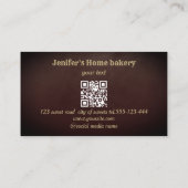 プロフェッショナル金ゴールド転がのピンウィスクシェフベーカリー 名刺 (裏面)