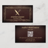 プロフェッショナル金ゴールド転がのピンウィスクシェフベーカリー 名刺 (正面/裏面)