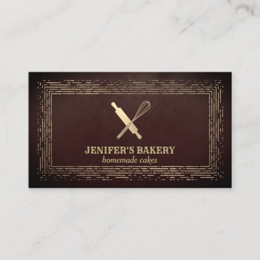 プロフェッショナル金ゴールド転がのピンウィスクシェフベーカリー 名刺 (正面)