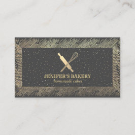 プロフェッショナル金ゴールド転がのピンウィスクシェフベーカリー 名刺