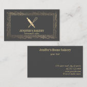 プロフェッショナル金ゴールド転がのピンウィスクシェフベーカリー 名刺 (正面/裏面)