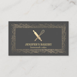 プロフェッショナル金ゴールド転がのピンウィスクシェフベーカリー 名刺