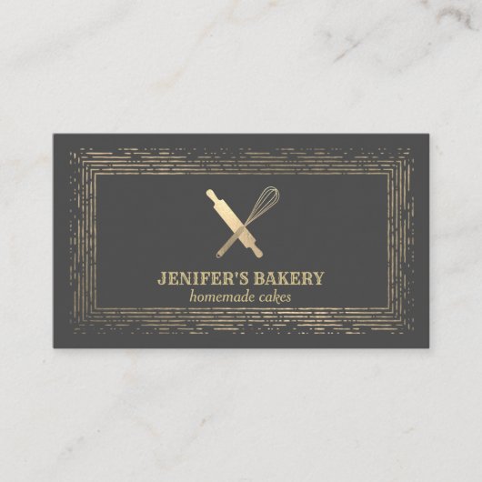 プロフェッショナル金ゴールド転がのピンウィスクシェフベーカリー 名刺 (正面)