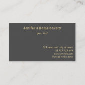 プロフェッショナル金ゴールド転がのピンウィスクシェフベーカリー 名刺 (裏面)