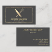 プロフェッショナル金ゴールド転がのピンウィスクシェフベーカリー 名刺 (正面/裏面)