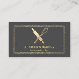 プロフェッショナル金ゴールド転がのピンウィスクシェフベーカリー 名刺