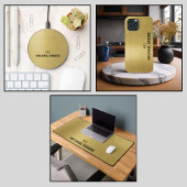 プロフェッショナル金ゴールド金属モノグラム デスクマット