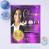 プロフェッショナル金ゴールド&パープルチャーチカンファレンス チラシ (シングル)