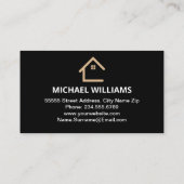 プロフェッショナル金ゴールド&ブラックジェネラル建築 名刺 (裏面)