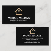 プロフェッショナル金ゴールド&ブラックジェネラル建築 名刺 (正面/裏面)