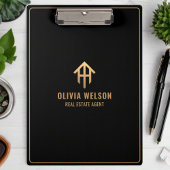 プロフェッショナル金ゴールド&ブラック実在エテート不動産仲介業者シック クリップボード