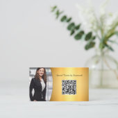 プロフェッショナル金ゴールドFLAREカスタムフォトQRコード 名刺 (スタンド正面)