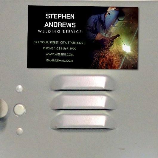 プロフェッショナル金属溶接施工業者 マグネット名刺