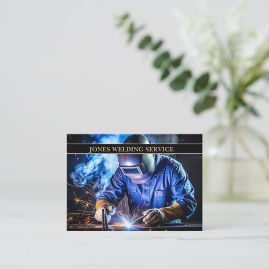 プロフェッショナル金属溶接機の製造および請負業者 名刺 (スタンド正面)