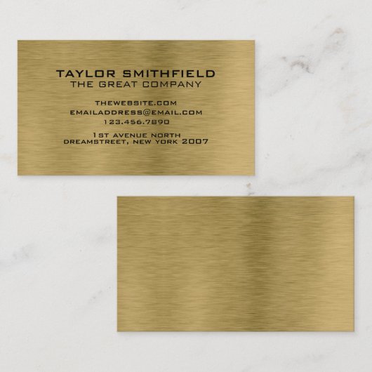 プロフェッショナル金属金ゴールドモダン名刺 名刺 (正面/裏面)