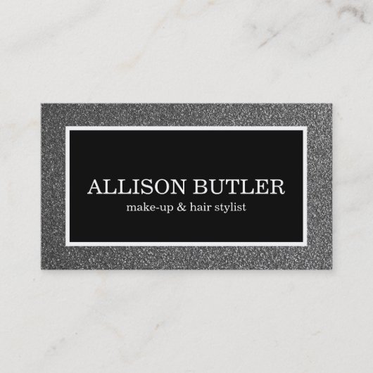 プロフェッショナル銀グリッター美しいアポイントメント 予約カード (正面)